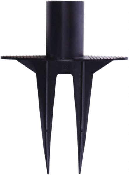Banner Stakes - 11-5/8" High x 9" Long x 3-3/8" Wide Barrier Stanchion Spike - Nylon/Polyester, Matte Finish, Black, Use with Banner Stakes Plus Stakes - Exact Tool & Supply