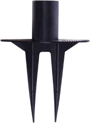 Banner Stakes - 11-5/8" High x 9" Long x 3-3/8" Wide Barrier Stanchion Spike - Nylon/Polyester, Matte Finish, Black, Use with Banner Stakes Plus Stakes - Exact Tool & Supply