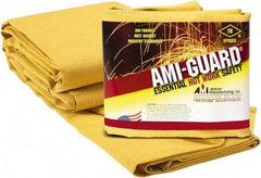 Auburn Mfr - 10' High x 8' Wide x 0.03" Thick Fiberglass Welding Curtain - Yellow, Grommet - Exact Tool & Supply