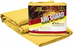 Auburn Mfr - 6' High x 6' Wide x 0.055" Thick Fiberglass Welding Curtain - Yellow, Grommet - Exact Tool & Supply