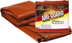Auburn Mfr - 8' High x 8' Wide x 0.016" Thick Fiberglass Welding Curtain - Red, Grommet - Exact Tool & Supply