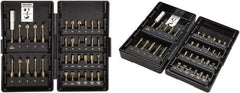 VEGA Industries - 34 Piece, Impact Driver Bit Set - #1 to #3, 1/4" Hex Drive, 5/32 to 1/4", 4 to 6mm Hex, Phillips, Square, Torx, Slotted, Hex Point - Exact Tool & Supply