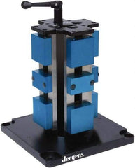 Jergens - 6" Jaw Width, 10" Max Jaw Opening, Manual Self Centering Vise - 10,100 Max Operating psi, 3-1/2" Stroke Length, 10" OAL x 8" OAW x 22.56" OAH - Exact Tool & Supply