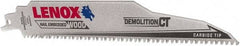 Lenox - 9" Long x 1" Thick, Carbide Reciprocating Saw Blade - Tapered Profile, 6 TPI, Toothed Edge, Tang Shank - Exact Tool & Supply
