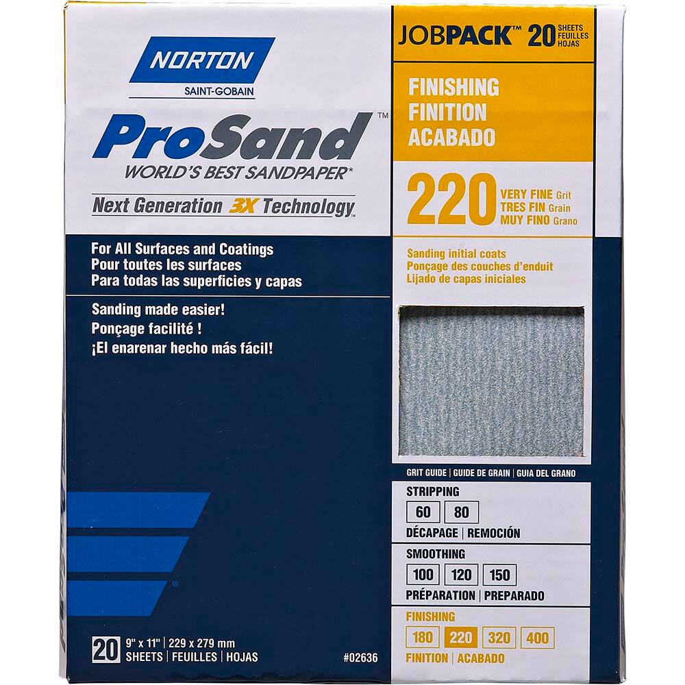 Norton - Sanding Sheets Abrasive Material: Aluminum Oxide Grade: Very Fine - Exact Tool & Supply