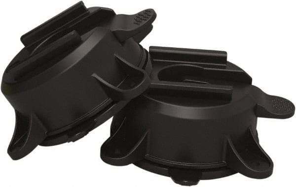 Banner Stakes - 1-7/8" High x 5" Long x 5" Wide Magnetic Wall Mount Barrier Suction Cup - Nylon/Polyester, Matte Finish, Black, Use with Magnetic Wall Mount Barriers - Exact Tool & Supply