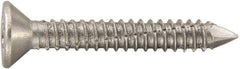 Powers Fasteners - 1/4" Diam, 2-3/4" OAL, Phillips Drive, Concrete Screw & Masonry Fastener - Stainless Steel, Passivated Finish, Includes #3 Phillips Bit - Exact Tool & Supply
