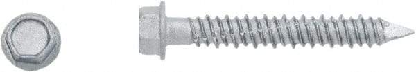 Powers Fasteners - 1/4" Diam, 1-1/4" Length Under Head, Hex Drive, Concrete Screw & Masonry Fastener - Stainless Steel, Perma-Seal Finish, Includes 3/8" Hex Bit - Exact Tool & Supply