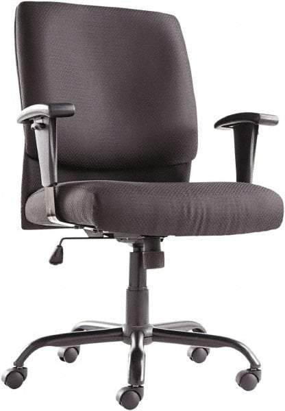 OIF - 43-3/4" High Big & Tall Swivel/Tilt Chair - 28-1/2" Wide x 27-3/8" Deep, Fabric Mesh Seat, Black - Exact Tool & Supply
