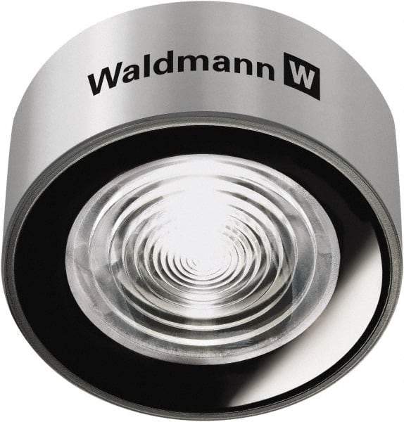 Waldmann Lighting - 24 VDC, 11 Watt, LED, Spot Machine Light - Direct Mount, 0.2m Cord, IP67, Silver - Exact Tool & Supply