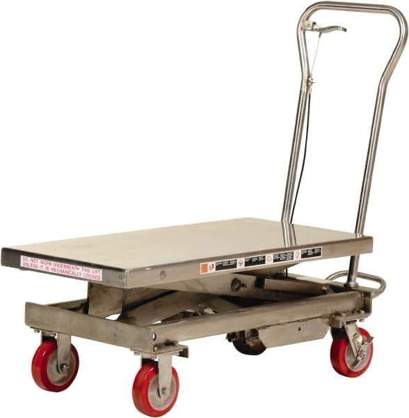 Vestil - 1,000 Lb Capacity Manual Scissor Lift - 17" to 40" Lift Height, 40" Platform Length x 20-1/2" Platform Width - Exact Tool & Supply