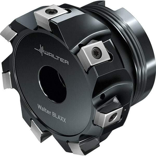 Walter - 9 Inserts, 101.6mm Cut Diam, 38.1mm Arbor Diam, Indexable Square-Shoulder Face Mill - 0° Lead Angle, 50.01mm High, Series F5141-B1-LN13_INCH - Exact Tool & Supply