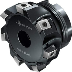 Walter - 9 Inserts, 101.6mm Cut Diam, 38.1mm Arbor Diam, Indexable Square-Shoulder Face Mill - 0° Lead Angle, 50.01mm High, Series F5141-B1-LN13_INCH - Exact Tool & Supply