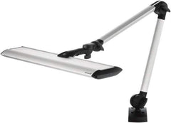 Waldmann Lighting - 40 Inch, Articulated, Clamp Mounted, LED, Silver, General Purpose Task Light - 34 Watt, 100 to 240 Volt, Nonmagnifying - Exact Tool & Supply