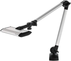 Waldmann Lighting - 40 Inch, Articulated, Clamp Mounted, LED, Silver, General Purpose Task Light - 14 Watt, 100 to 240 Volt, Nonmagnifying - Exact Tool & Supply