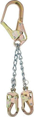MSA - 6' Long, 310 Lb Capacity, 2 Leg Locking Snap Hook Harness Lanyard - Webbing, Locking Rebar Hook Anchorage Connection - Exact Tool & Supply