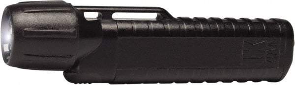 Underwater Kinetics - White Xenon Bulb, 38 Lumens, Industrial/Tactical Flashlight - Black Plastic Body, 4 AA Alkaline Batteries Included - Exact Tool & Supply