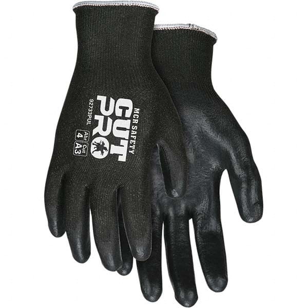 MCR Safety - Size L, ANSI Cut Lvl A3, Puncture Lvl 3, Abrasion Lvl 4, Polyurethane Coated Cut & Puncture Resistant Gloves - Exact Tool & Supply