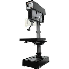 Jet - 10-7/16" Swing, Variable Speed Pulley Drill Press - Variable Speed, 2 hp, Three Phase - Exact Tool & Supply