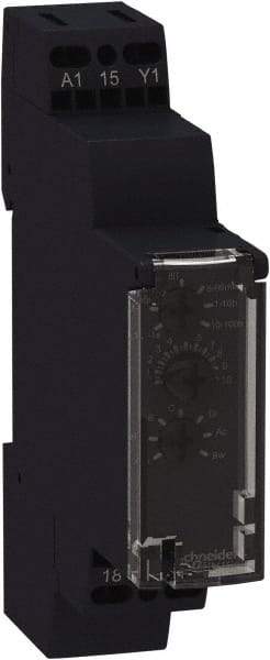 Schneider Electric - 4 Pin, 100 hr Delay, Multiple Range SPDT Time Delay Relay - 8 Contact Amp, 250 VAC, On Board Trimpot - Exact Tool & Supply