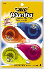 Bic - 1/6" x 400" Correction Tape Non-Refillable - Exact Tool & Supply