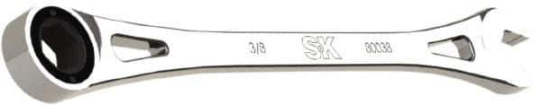 SK - 3/8" 6 Point Combination Wrench - 7-3/4" OAL, Steel, Full Polish Finish - Exact Tool & Supply