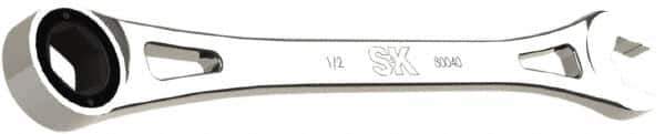 SK - 1/2" 6 Point Combination Wrench - 9.06" OAL, Steel, Full Polish Finish - Exact Tool & Supply