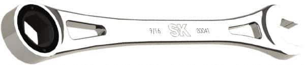 SK - 9/16" 6 Point Combination Wrench - 9.44" OAL, Steel, Full Polish Finish - Exact Tool & Supply