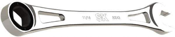 SK - 11/16" 6 Point Combination Wrench - 11" OAL, Steel, Full Polish Finish - Exact Tool & Supply
