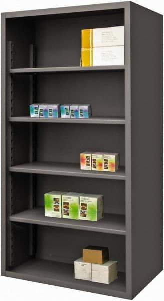 Durham - 4 Shelves, 6,600 Lb Capacity, Closed Shelving System - 60" Wide x 24" Deep x 72" High, Gray - Exact Tool & Supply