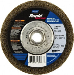 Norton - 4-1/2" Wheel Diam, 4/5" Wheel Thickness, 5/8" Arbor Hole, Type 27 Depressed Center Wheel - Fine Grade, Aluminum Oxide - Exact Tool & Supply