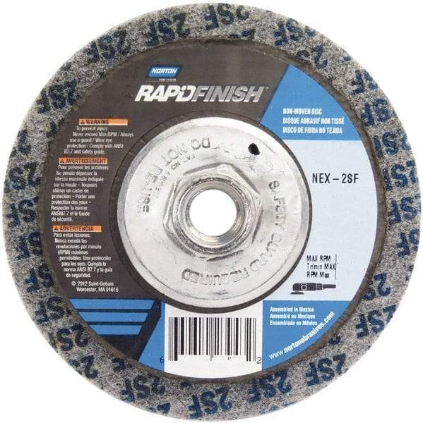 Norton - 4-1/2" Wheel Diam, 4/5" Wheel Thickness, 5/8" Arbor Hole, Type 27 Depressed Center Wheel - Fine Grade, Silicon Carbide - Exact Tool & Supply