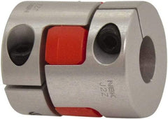 NBK - 7mm Bore, Jaw-Type Flexible Coupling - 14mm OD, 22mm OAL, Aluminum Alloy, Clamp Style - Exact Tool & Supply