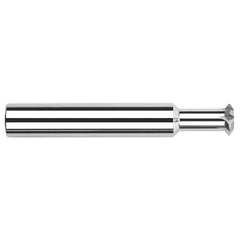 Harvey Tool - 5/64° 5/64" Cut Diam, 0.043" Cut Width, 1/8" Shank, Solid Carbide Double-Angle Cutter - Exact Tool & Supply