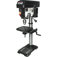 Jet - 12" Swing, Variable Speed Pulley Drill Press (Woodworking) - Variable Speed, 1/2 hp, Single Phase - Exact Tool & Supply