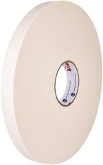 Intertape - 1/2" x 36 Yd Rubber Adhesive Double Sided Tape - 1/16" Thick, White, Polyethylene Foam Liner, Continuous Roll, Series R2215 - Exact Tool & Supply