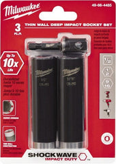 Milwaukee Tool - 3 Pc 1/2" Drive Deep Impact Universal Socket Set - Exact Tool & Supply