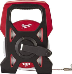 Milwaukee Tool - 100' x 3/8" Tape Measure - 1/16" Graduation - Exact Tool & Supply
