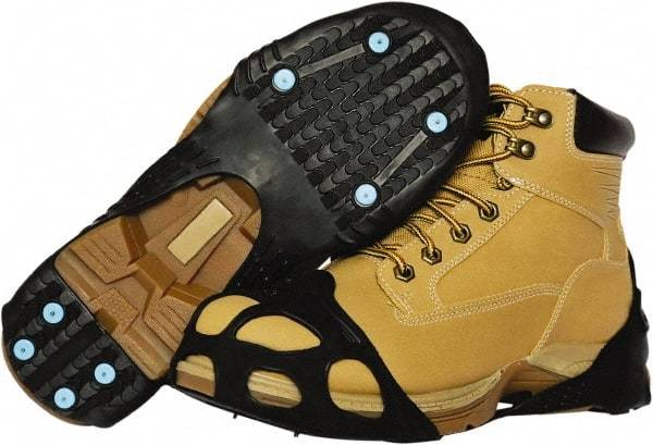 Duenorth - Size 5.5-7, (Women's Size 6.5-9.5) Strap-On Cleat - Tungsten Carbide Spike Traction, Black - Exact Tool & Supply