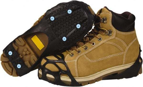 Duenorth - Size 10.5-13, (Women's Size 11.5-13) Strap-On Cleat - Tungsten Carbide Spike Traction, Black - Exact Tool & Supply