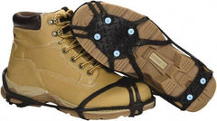 Duenorth - Size L, (Women's Size L) Strap-On Cleat - Tungsten Carbide Spike Traction, Black - Exact Tool & Supply