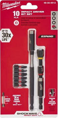 Milwaukee Tool - Impact Ready Accessory Set - 1/4" Hex Drive, Phillips, Slotted, Torx, Square Point - Exact Tool & Supply