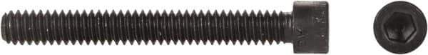 Made in USA - #10-24 UNC Hex Socket Drive, Socket Cap Screw - Alloy Steel, Black Oxide Finish, Fully Threaded, 2-1/2" Length Under Head - Exact Tool & Supply