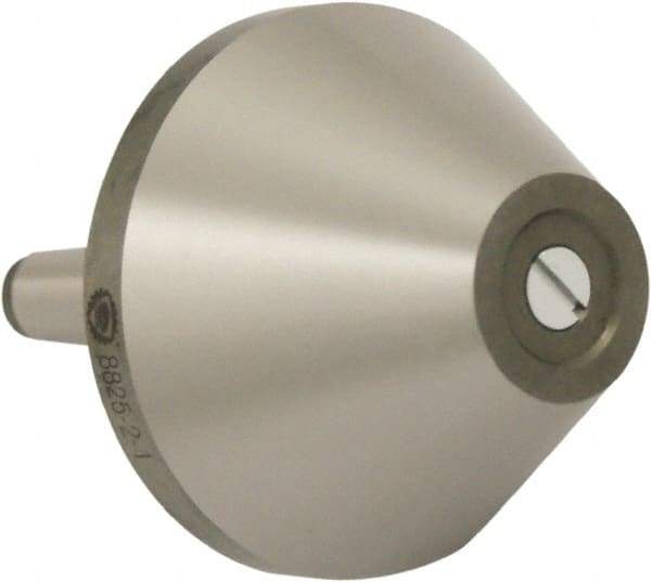 Bison - MT2 Morse Taper Shank, 60mm Head Diam, Live Center - 5,000 Max RPM, 30mm Point Diam, 1.38" Point Len, 400 Lb Max Workpc, Bull Nose Point - Exact Tool & Supply