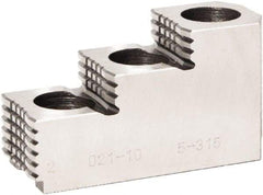 Bison - 10" Max Chuck Diam Compatibility, Steel 1.5mm x 60° Serrated Hard Lathe Top Jaws - 3 Steps - Exact Tool & Supply
