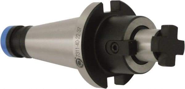 Bison - NMTB40 Taper Shank 1-1/4" Pilot Diam Shell Mill Holder - 2" Flange to Nose End Projection, 2-3/4" Nose Diam - Exact Tool & Supply
