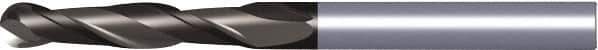 Kennametal - 12mm Diam, 45mm LOC, 2 Flute Solid Carbide Ball End Mill - TiAlN Finish, Single End, 100mm OAL, 12mm Shank Diam, Spiral Flute - Exact Tool & Supply
