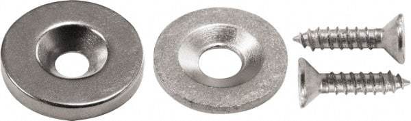 Mag-Mate - 3/16" Long x 45/64" Wide x 45/64" High, Magnetic Touch Latch - Neodymium & Steel, with Nickel Plated Finish - Exact Tool & Supply