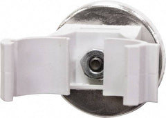 Mag-Mate - 7 Lb Max Pull Force, 1-1/4" Overall Height, 1.24" Diam, Ceramic Cup Magnet - Magnetic Style, 1/2" Clamp Opening, Chrome Plated - Exact Tool & Supply