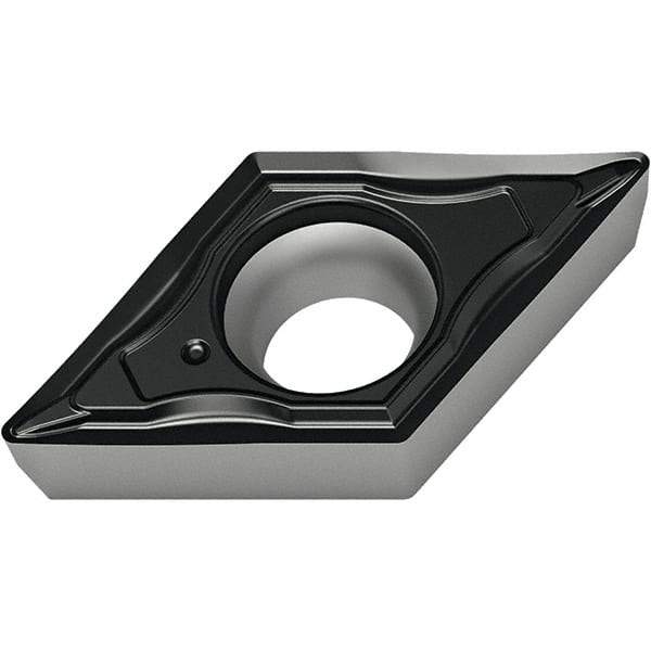 Walter - DCMT FM4 Grade WSM10S Turning Insert - TiAlN+Al2O3+(Al) Finish, 55° Rhombic, 9.53mm Inscr Circle, 3.97mm Thick, 0.4mm Corner Radius - Exact Tool & Supply
